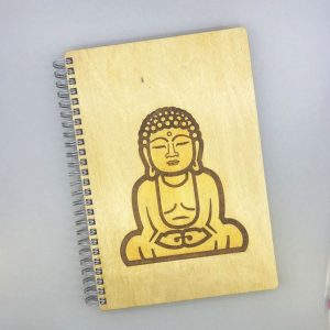 Dřevěný zápisník A5 - Buddha
