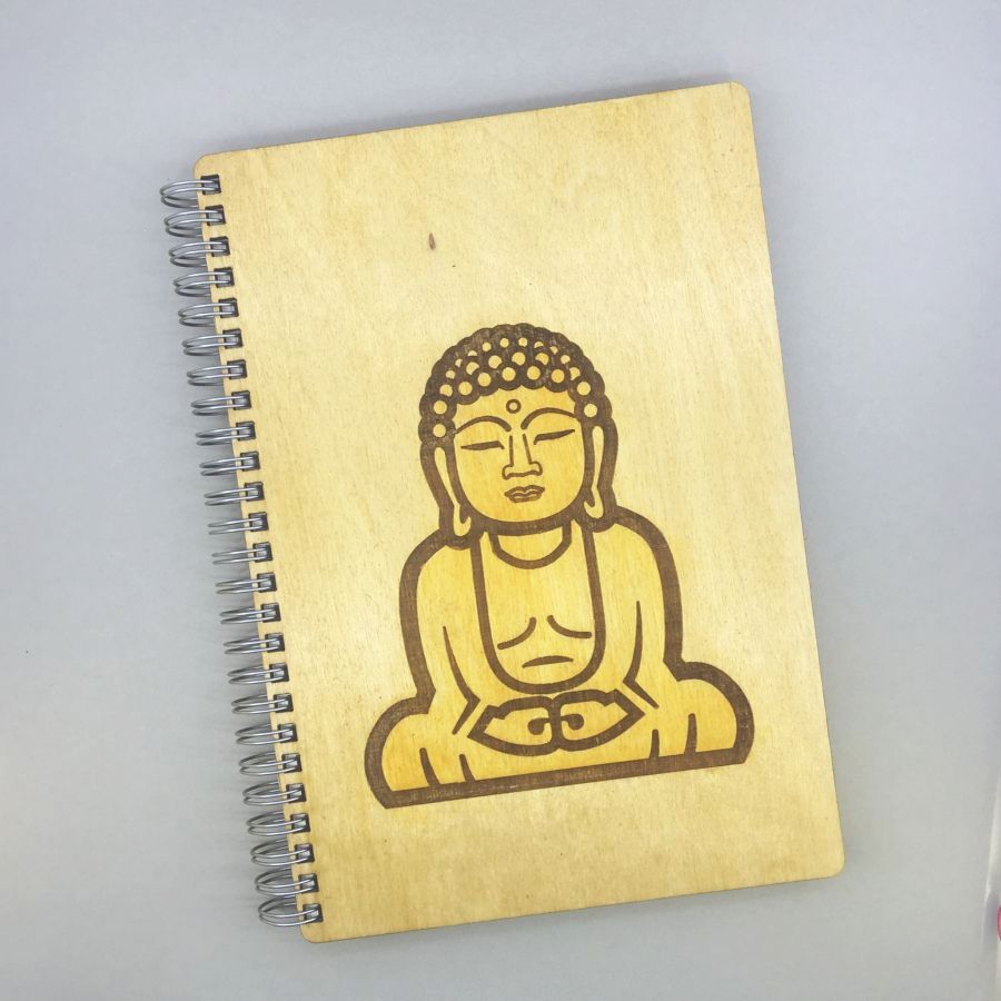 Dřevěný zápisník A5 - Buddha